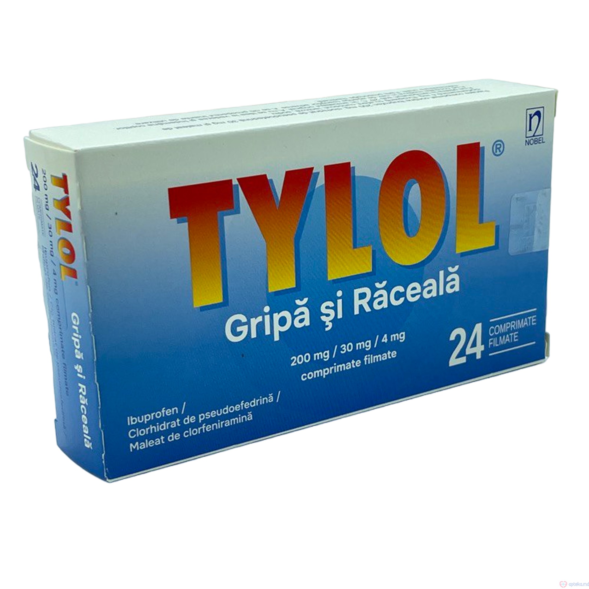 Tylol Gripa si Raceala comprimate filmate 200 mg/30 mg/4 mg N24