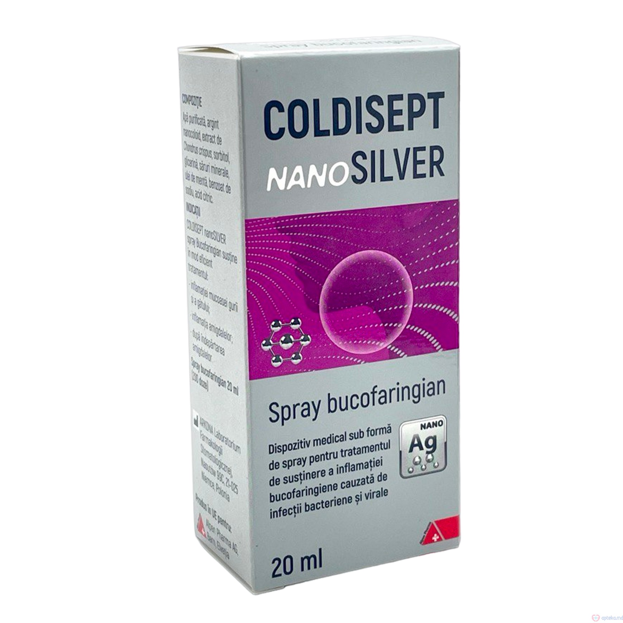 Coldisept Nanosilver spray bucofaring. 20 ml