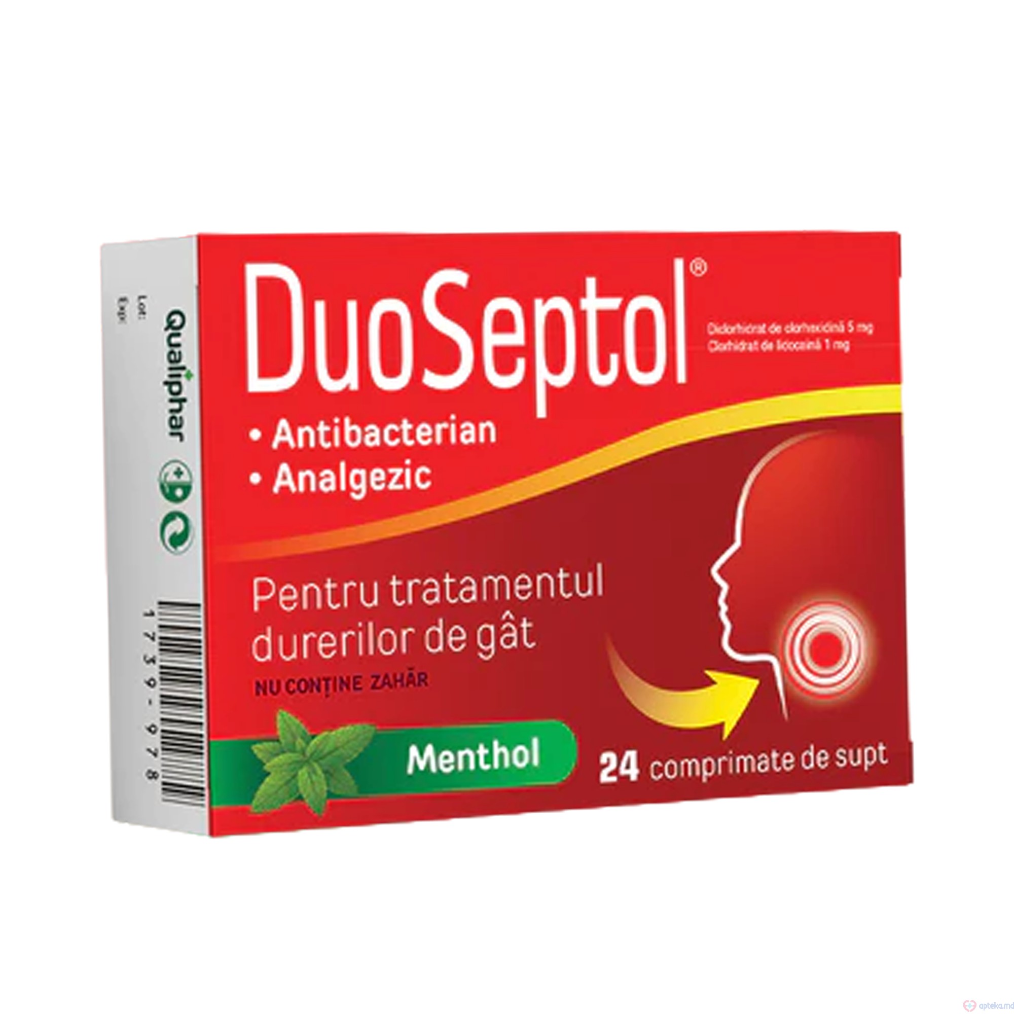 DuoSeptol Menthol comp. de supt 5 mg/1 mg N12x2