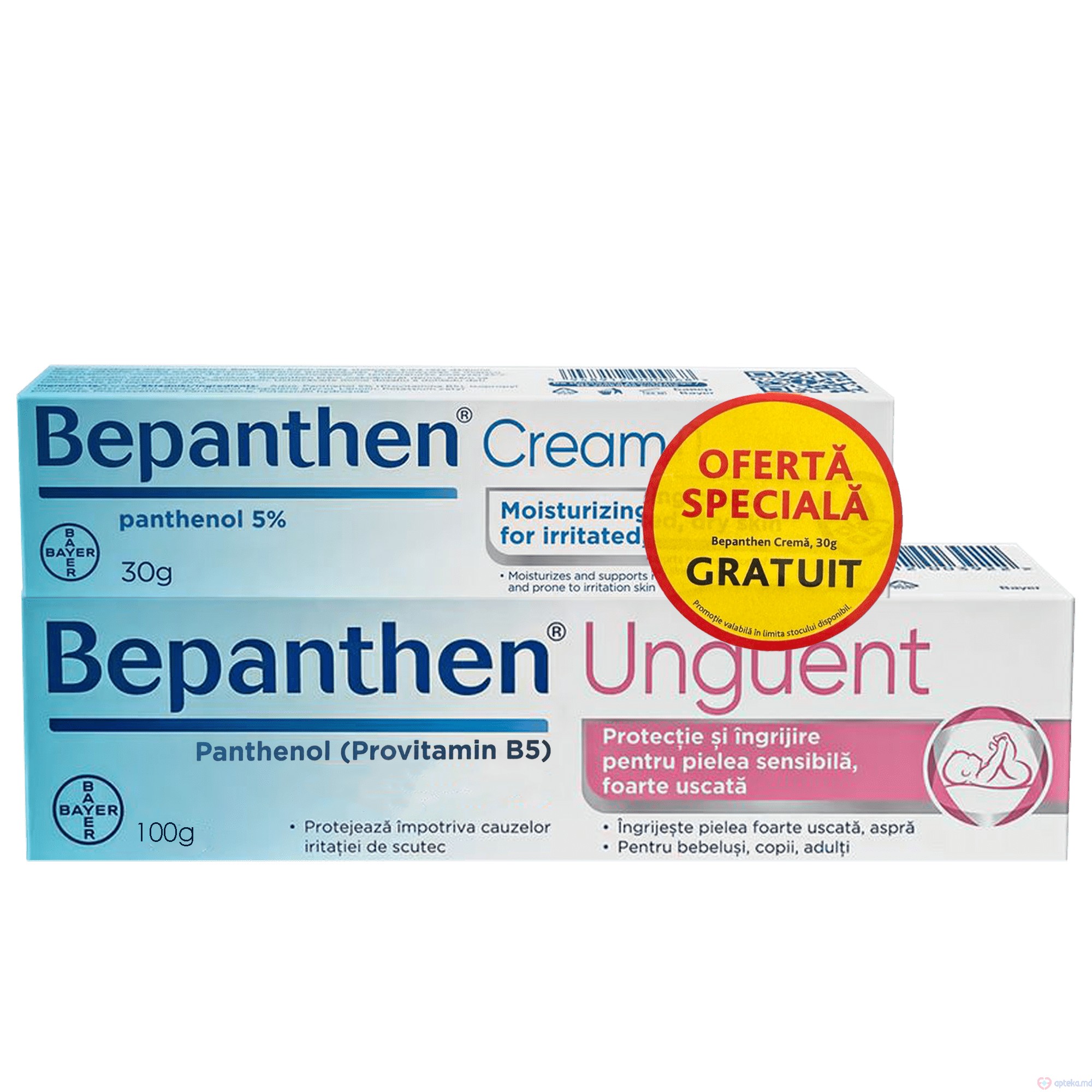 Bepanthen ung. 5% 100g + Bepanthen crema gratuit 30g