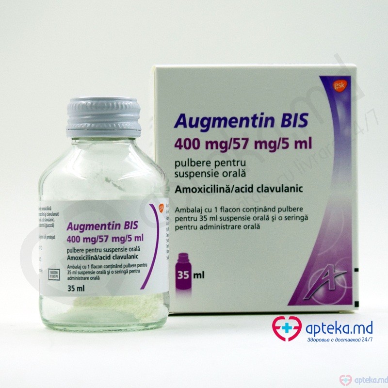 Augmentin BIS pulb./susp. orala 400 mg + 57 mg/5 ml 35 ml N1