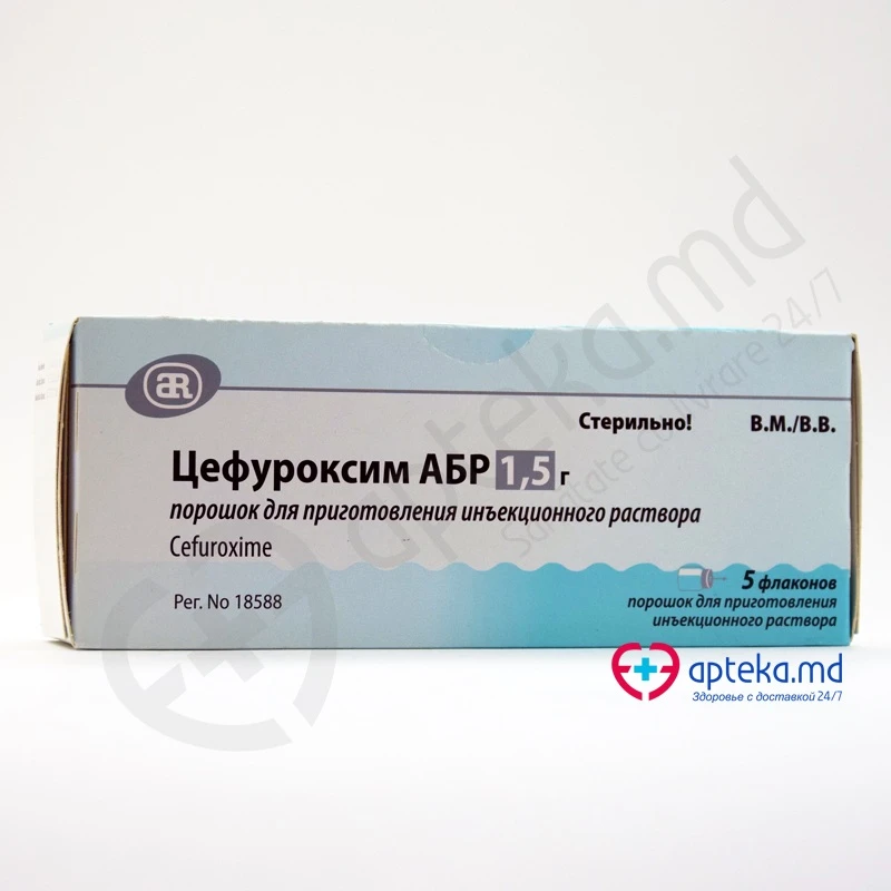 Цефуроксим ABR пор д/приг рра д/ин 1,5 г N5 Цефуроксим ABR пор д/приг рра д/ин 1,5 г N5