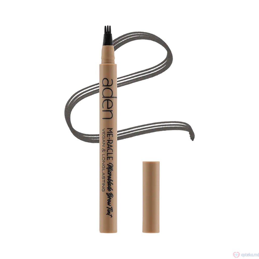 Aden Карандаш для бровей ME-RACLE Microblading brow tint 01 Greyish-black