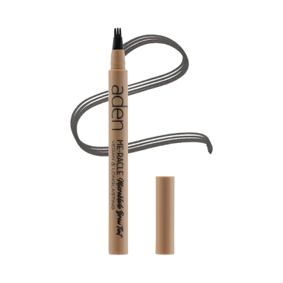 Aden Карандаш для бровей ME-RACLE Microblading brow tint 01 Greyish-black