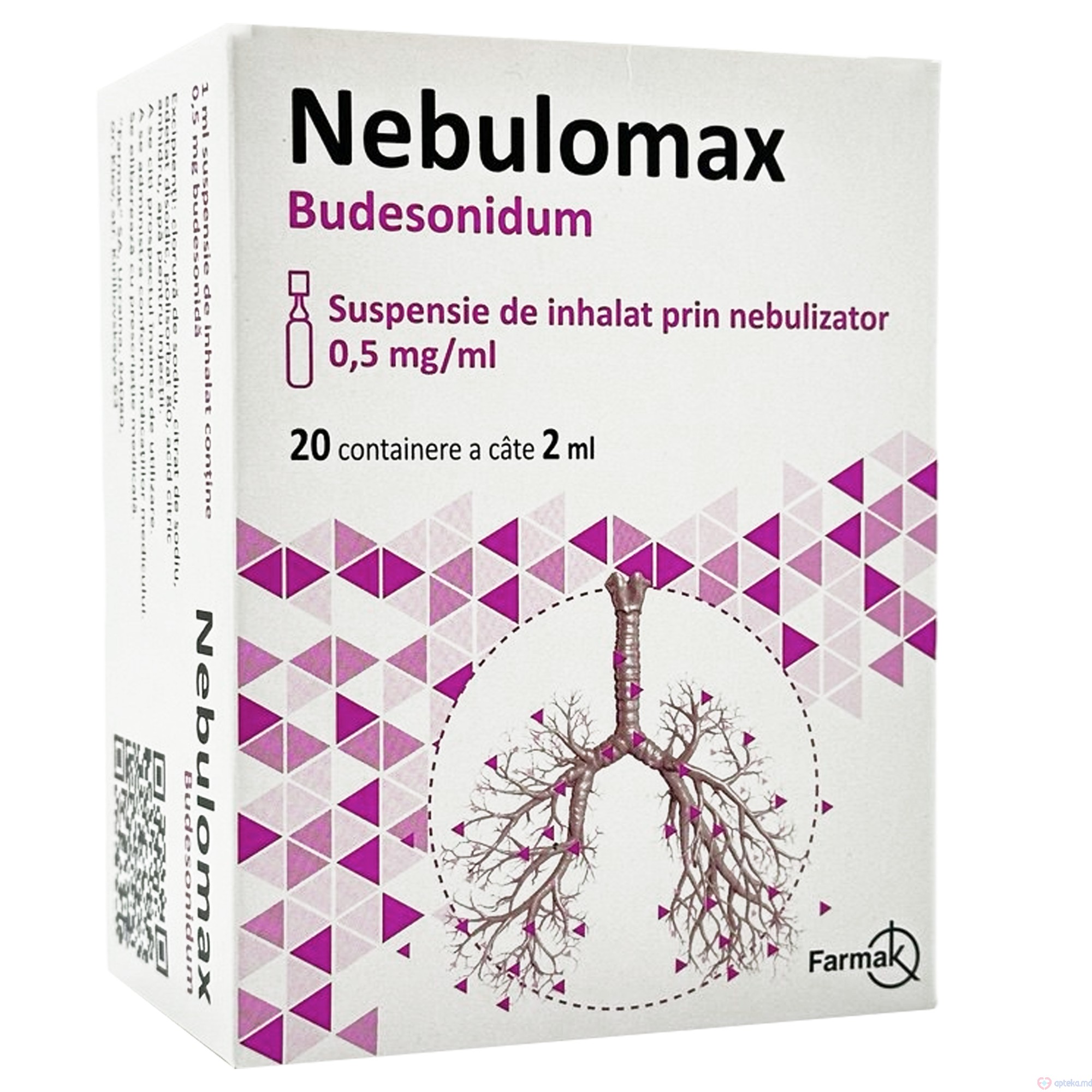 Nebulomax suspensie de inhalat prin nebulizator 0,5 mg/ml 2ml N5x4