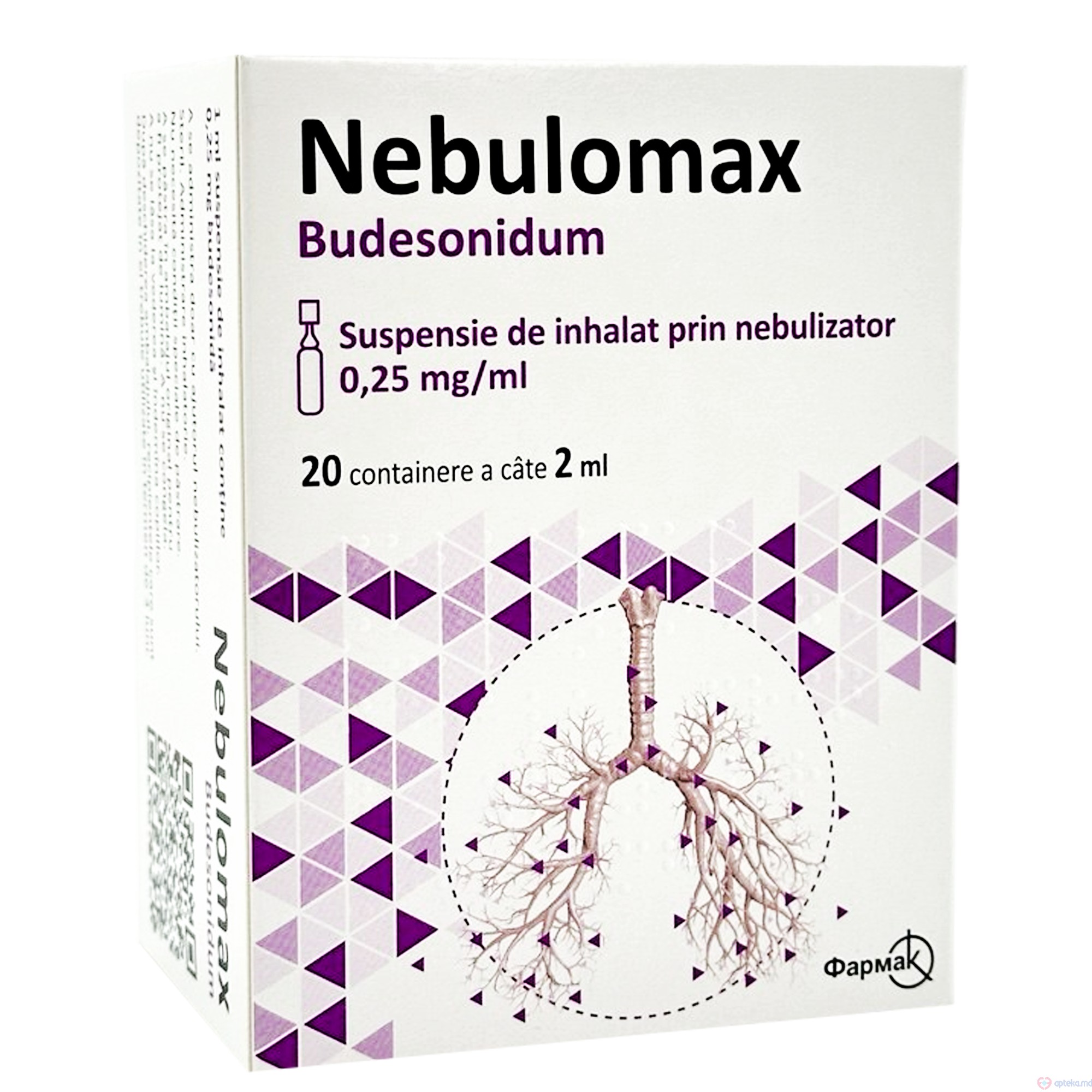 Nebulomax suspensie de inhalat prin nebulizator 0,25 mg/ml 2ml N5x4