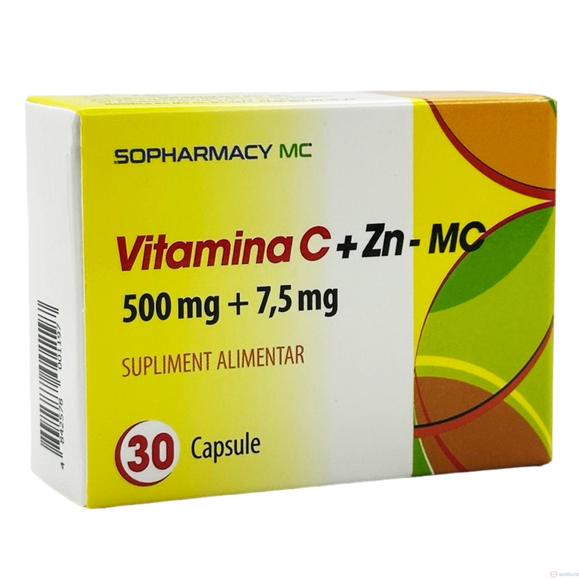 Vitamina C 500 mg + Zinc 7,5 mg capsule N10x3