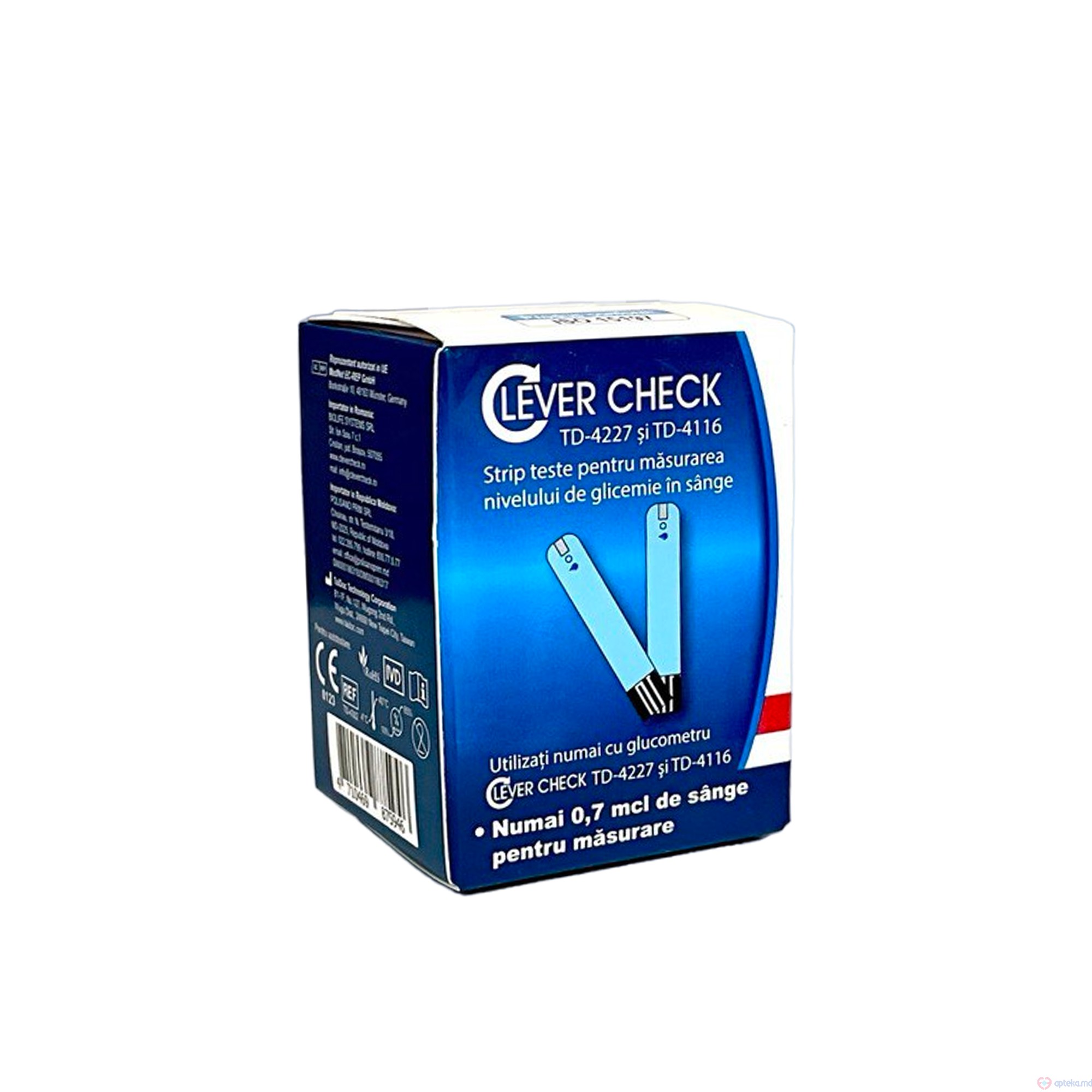 Teste p/u determinarea glucozei in singe Clever Check TD-4302 N25