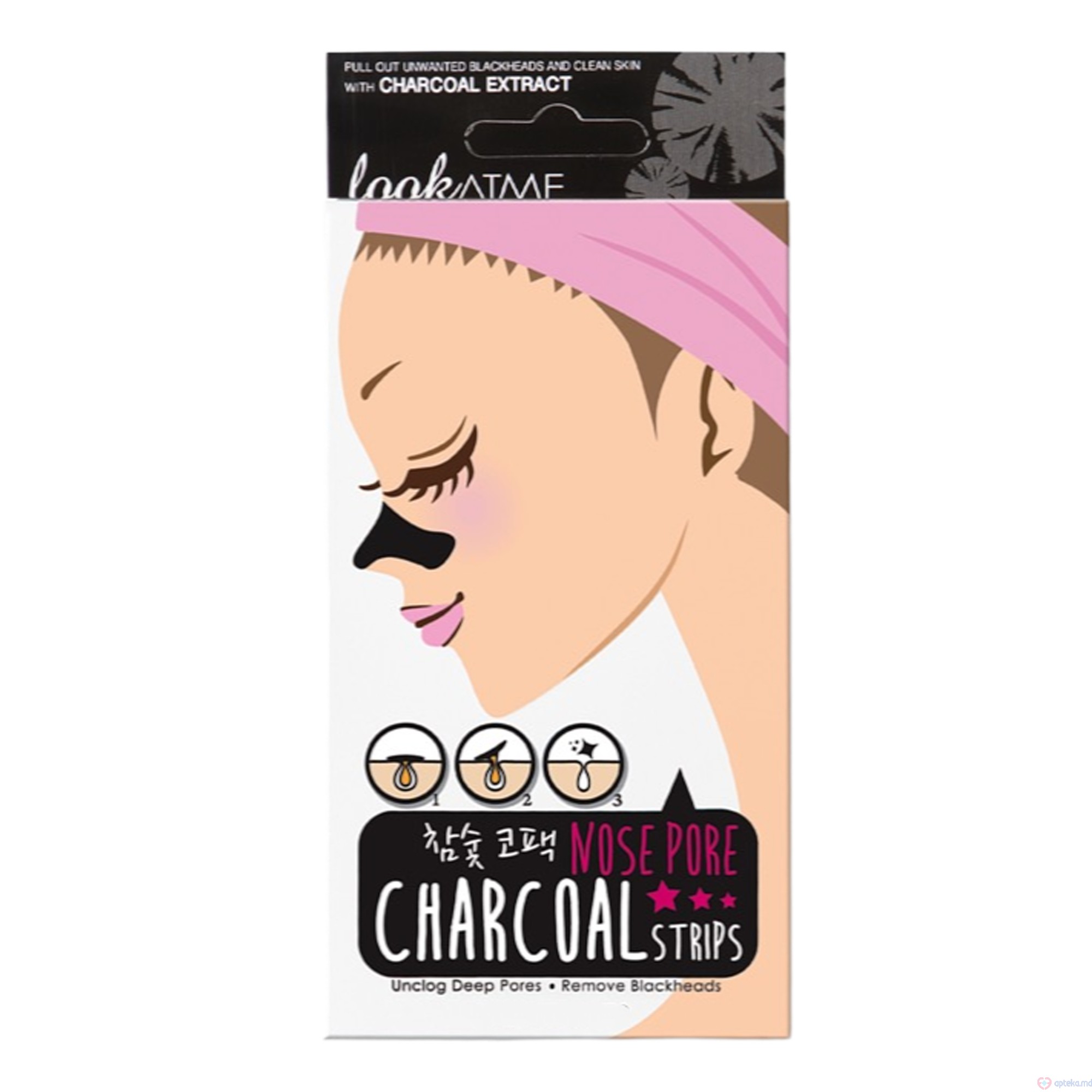 LookAtMe Patch-uri pentru curatarea nasului Nose Pore Strips (CHARCOAL) N5