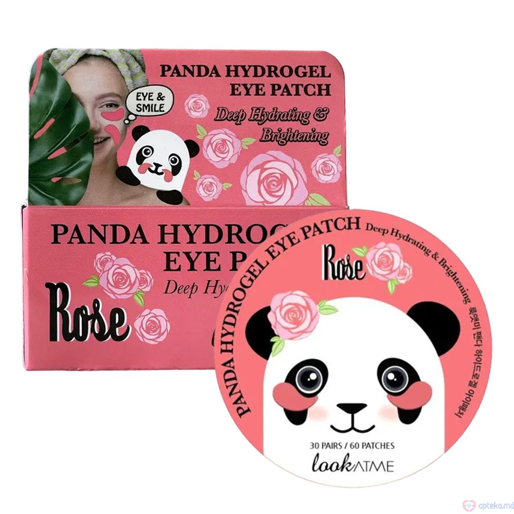 LookAtMe Гидрогелевые патчи для глаз Panda Hydro-gel eye patch (ROSE) 60 шт.