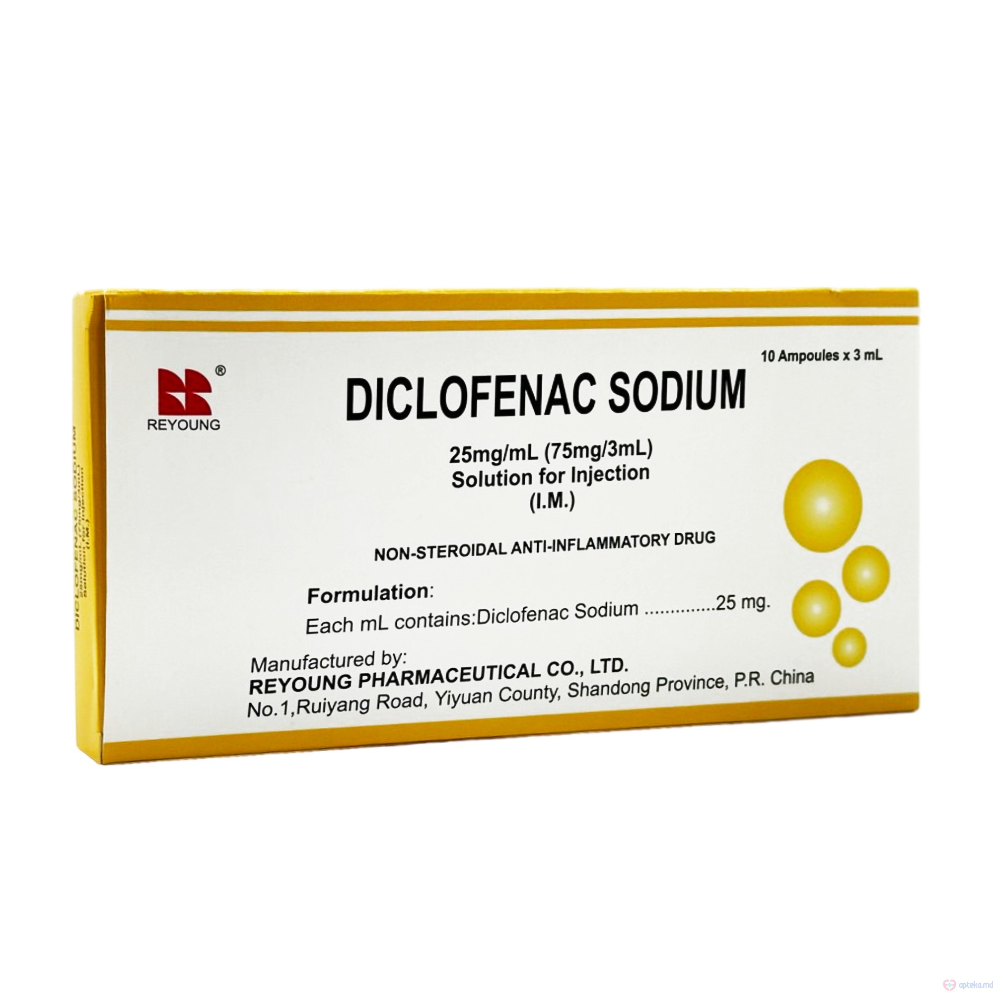 Diclofenac sodium sol. inj. 25 mg/ml 3ml N10