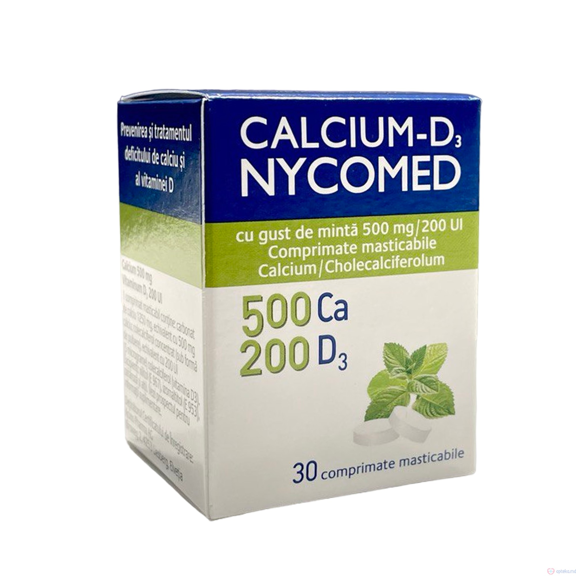 Calcium-D3 Nycomed cu gust de minta comp. masticab. N30