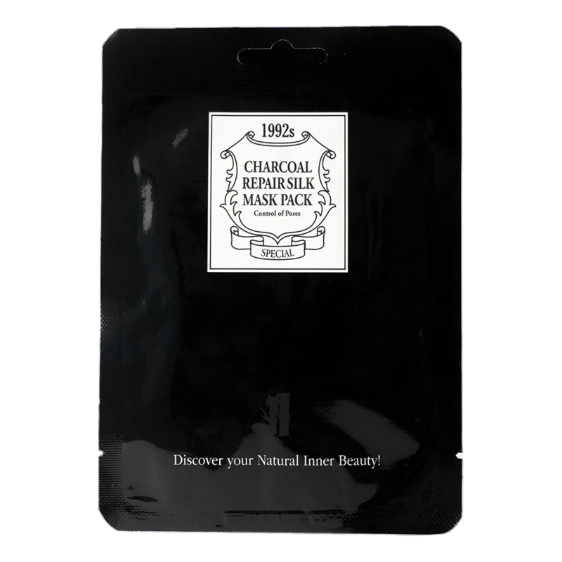 Chamos Маска тканевая с древесным углем CHARCOAL REPAIR SILK MASK PACK 23 мл