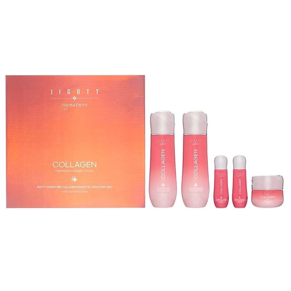 Jigott Set pentru ingrijirea fetei cu colagen Signature Collagen Essential Skin Care 3Set