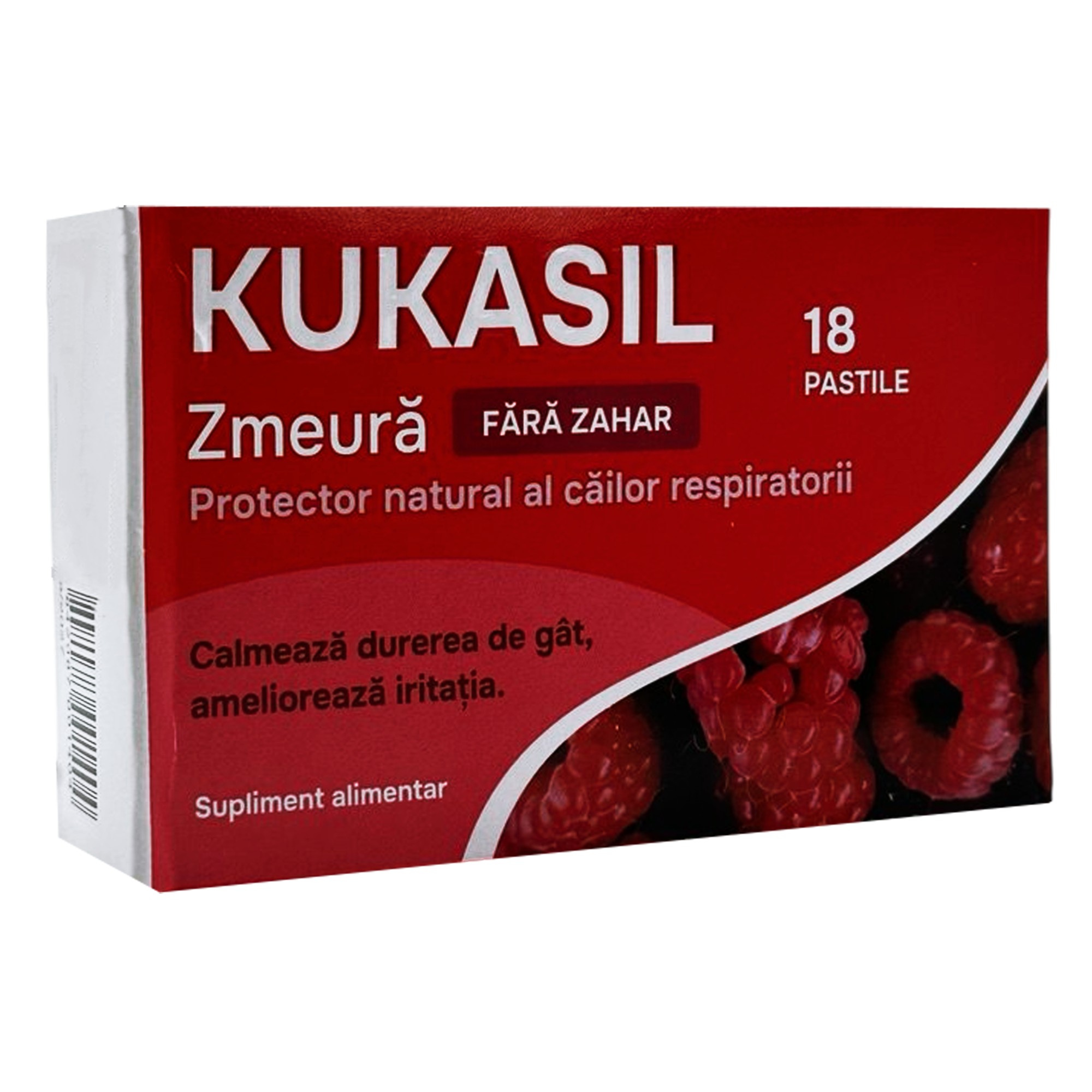 Kukasil cu aroma de zmeura fara zahar pastile de supt N6x3