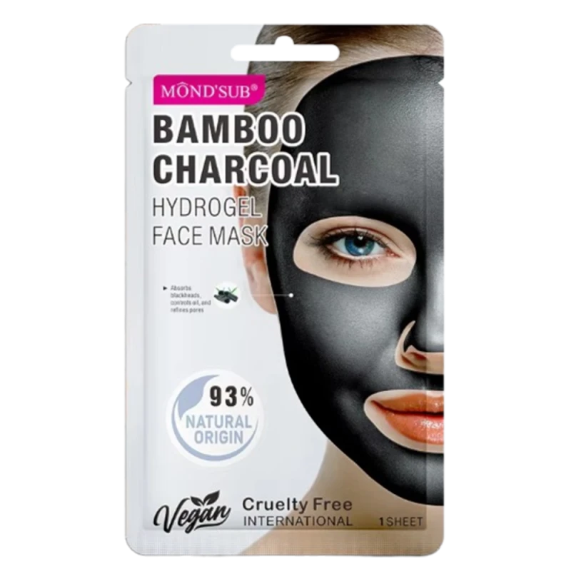 Mond'Sub Гидрогелевая маска для лица с бамбуковым углем Bamboo charcoal Hydrogel Face Mask 28 г