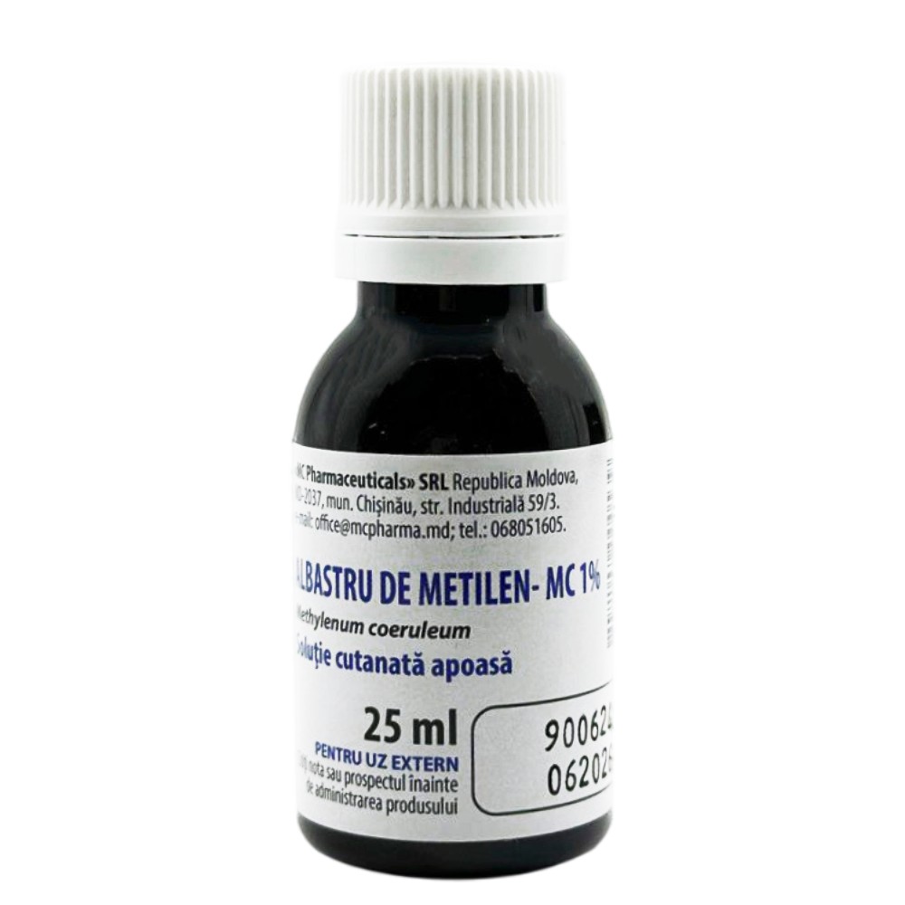 Albastru de metilen-MC sol. apoasa cutan. 1% 25 ml N1