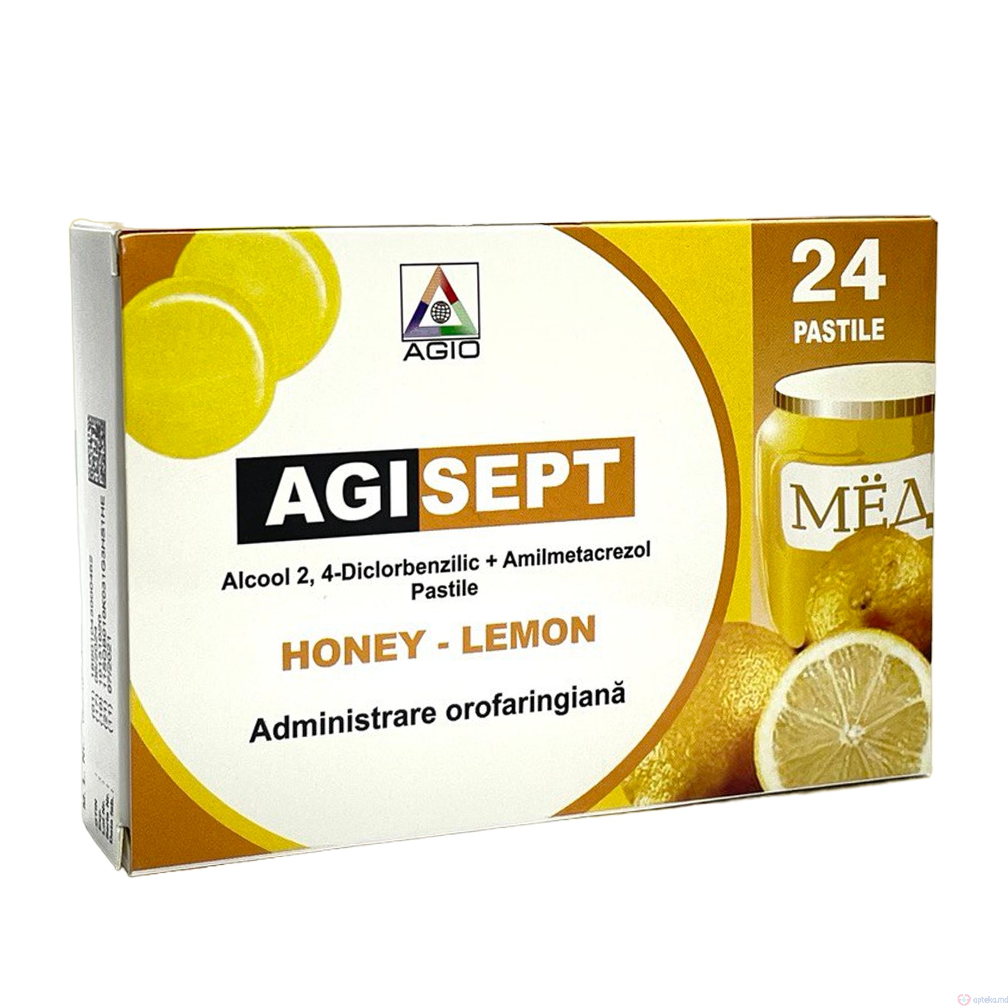 Agisept miere si l maie pastile 1,2 mg + 0,6 mg  N6x4