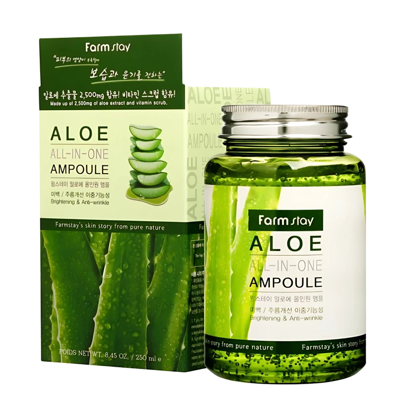 FARMSTAY Ампульная сыворотка с экстрактом алоэ ALOE ALL-IN-ONE AMPOULE 250ml