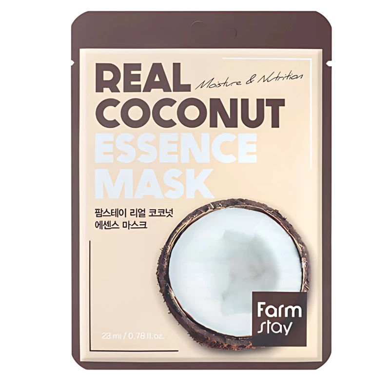 FARMSTAY Masca pentru fata cu extract de nuca de cocos REAL COCONUT ESSENCE MASK 23ml