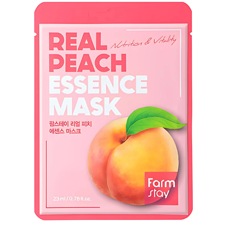 FARMSTAY Маска для лица с экстрактом персика REAL PEACH ESSENCE MASK 23ml