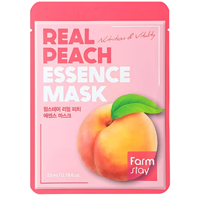 FARMSTAY Маска для лица с экстрактом персика REAL PEACH ESSENCE MASK 23ml