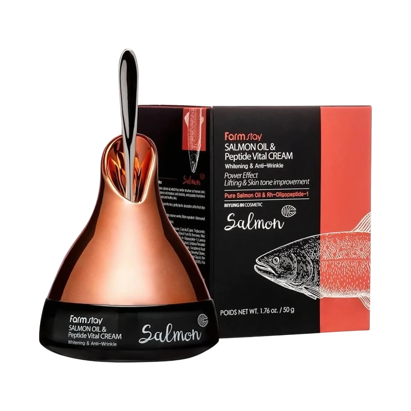 FARMSTAY Crema pentru fata cu ulei de somon si peptide SALMON OIL & PEPTIDE VITAL CREAM 50g
