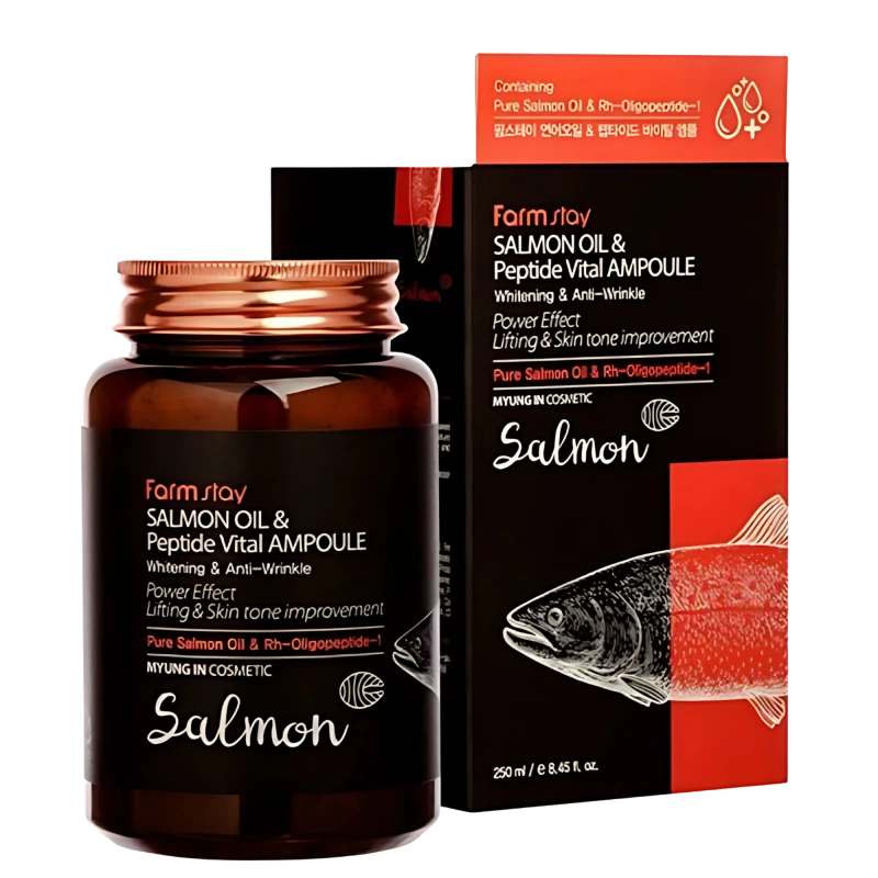 FARMSTAY Сыворотка с лососевым маслом и пептидами SALMON OIL & PEPTIDE VITAL AMPOULE 250ml