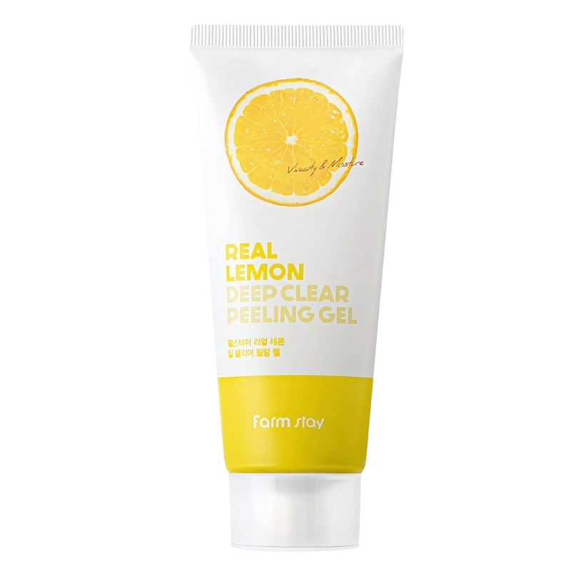 FARMSTAY Gel exfoliant pentru fata cu extract de lamaie REAL LEMON DEEP CLEAR PEELING GEL 100ml