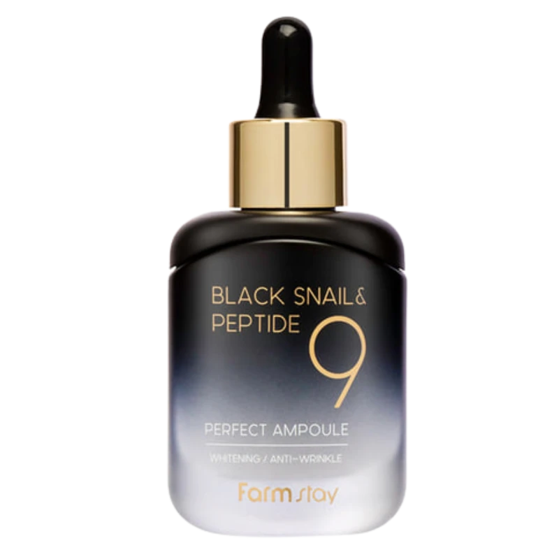 FARMSTAY Сыворотка с черной улиткой и пептидами BLACK SNAIL & PEPTIDE9 PERFECT AMPOULE 35ml