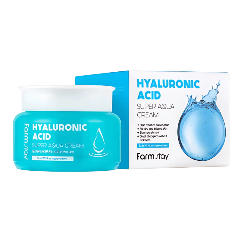 FARMSTAY Крем для лица с гиалуроновой кислотой HYALURONIC ACID SUPER AQUA CREAM 100ml