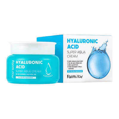 FARMSTAY Crema pentru fata cu acid hialuronic HYALURONIC ACID SUPER AQUA CREAM 100ml