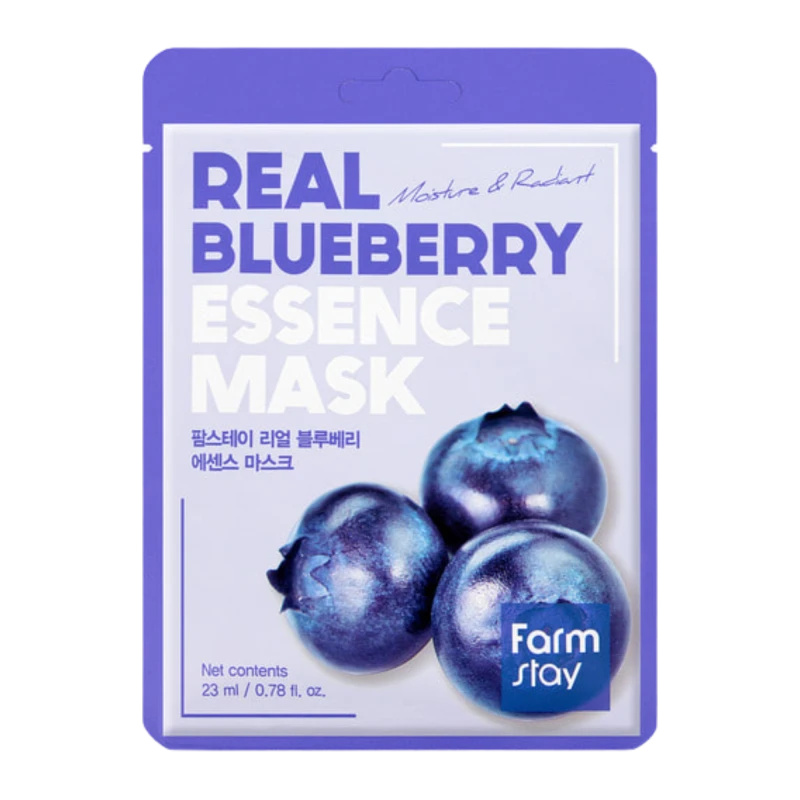 FARMSTAY Маска для лица с экстрактом черники REAL BLUEBERRY ESSENCE MASK 23ml