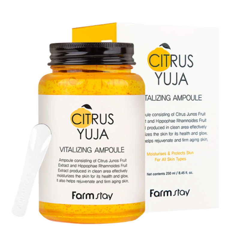 FARMSTAY Ампульная сыворотка для лица с экстрактом юдзу CITRUS YUJA VITALIZING AMPOULE 250ml