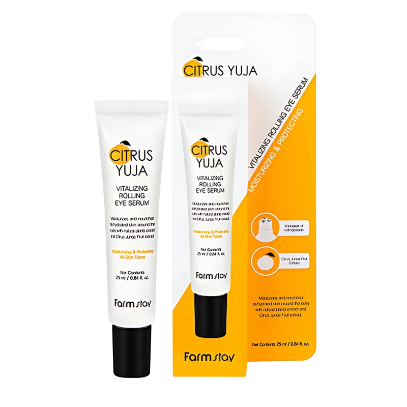 FARMSTAY Ser pentru ochi cu extract de Yuzu CITRUS YUJA VITALIZING ROLLING EYE SERUM 25ml