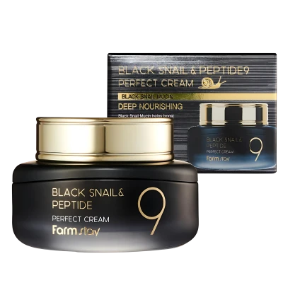 FARMSTAY Крем с муцином улитки и пептидами BLACK SNAIL&PEPTIDE9 PERFECT CREAM