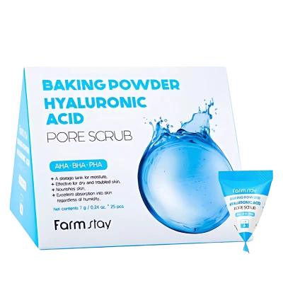 FARMSTAY Скраб для лица BAKING POWDER HYALURONIC ACID PORE SCRUB 7g*25