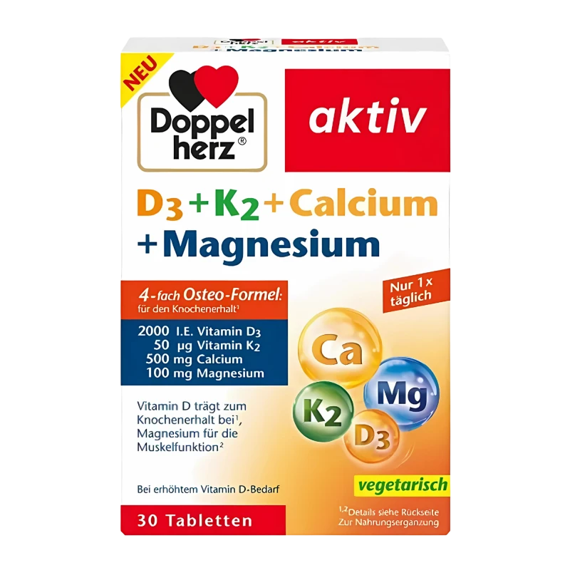 Доппельгерц D3 + K2+ Ca + Mg Актив табл N10x3 Доппельгерц D3 + K2+ Ca + Mg Актив табл N10x3