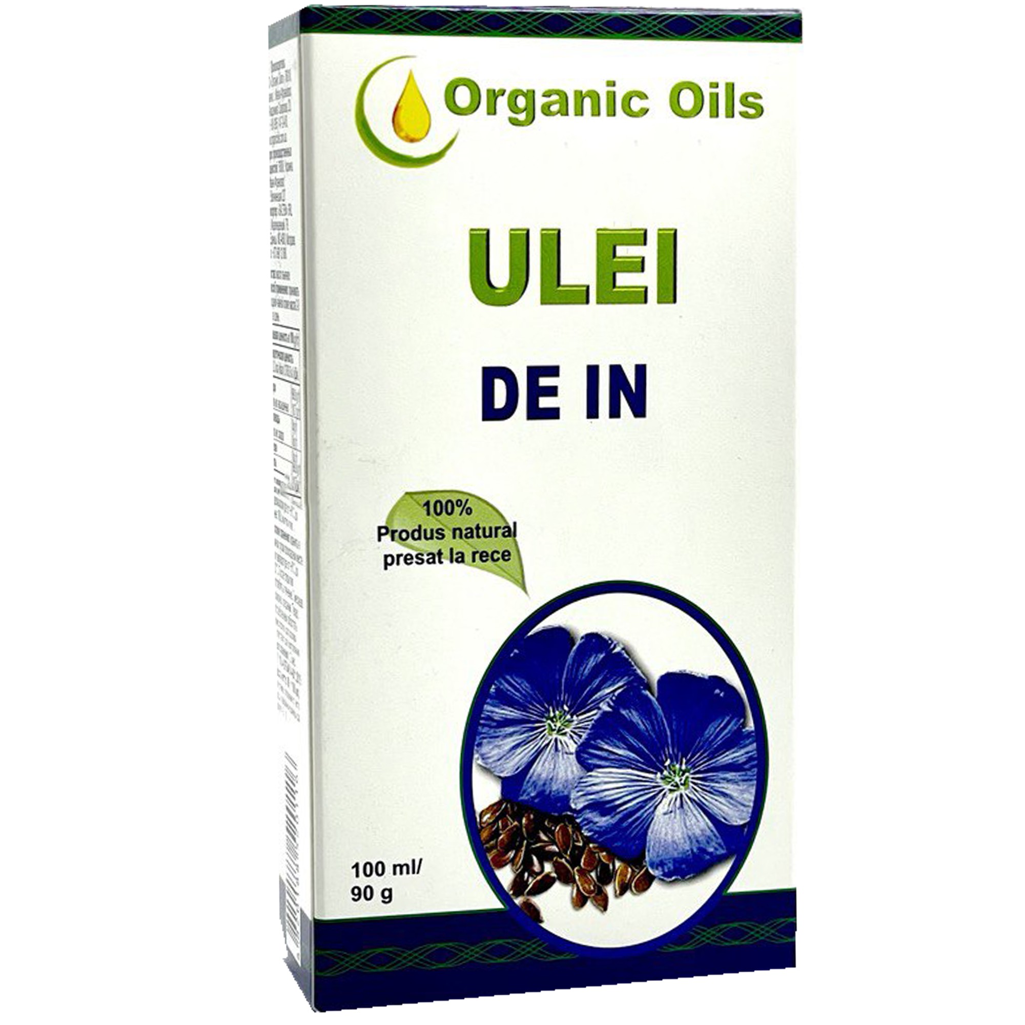 Ulei "Organic Oils" din seminte de In (Масло Семян Льна) 100ml