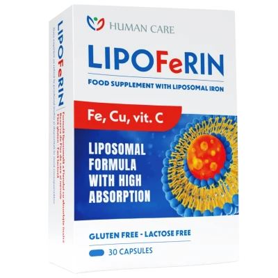 Lipoferin (Fe lipozomal 14 mg, Vit.C, B2, Cu) capsule N15x2 Lipoferin (Fe lipozomal 14 mg, Vit.C, B2, Cu) capsule N15x2