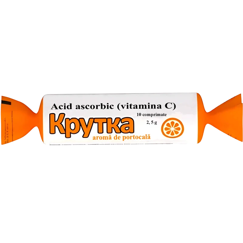 Аскорбиновая кислота с сахаром и глюкозой (апельсин) табл 25 мг "Крутка" N10 Аскорбиновая кислота с сахаром и глюкозой (апельсин) табл 25 мг "Крутка" N10