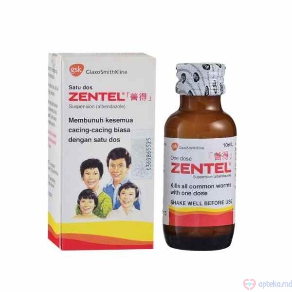 Zentel 0,4 g/10 ml susp. orala 4% 10 ml N1