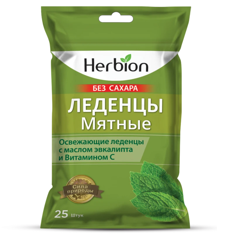 Гербион вкус мяты, пастилки д/рассас, N25 Гербион вкус мяты, пастилки д/рассас, N25