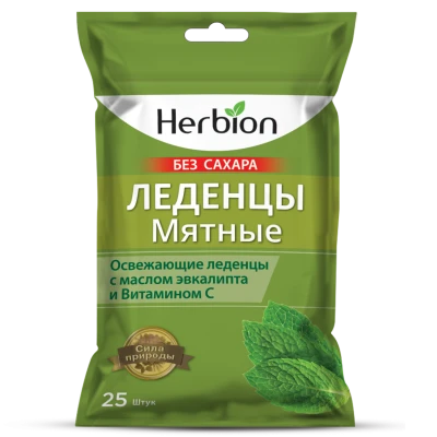 Гербион вкус мяты, пастилки д/рассас, N25 Гербион вкус мяты, пастилки д/рассас, N25