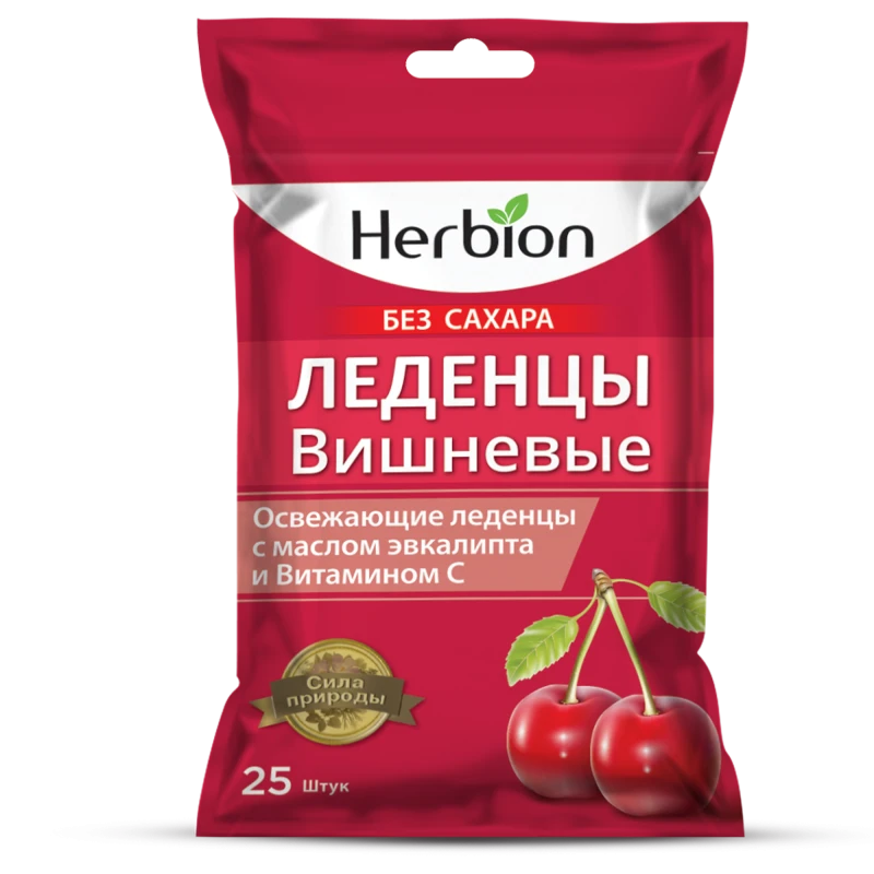 Гербион вкус вишни, пастилки д/рассас, N25 Гербион вкус вишни, пастилки д/рассас, N25