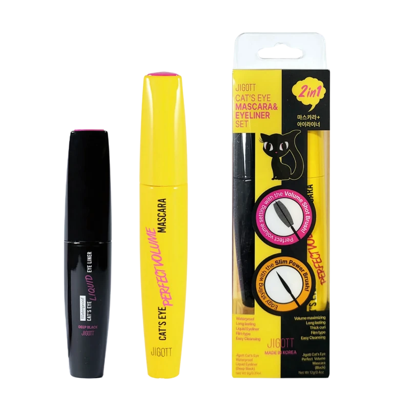 Jigott Набор тушь и подводка для глаз Cat’s Eye Mascara & Eyeliner Set