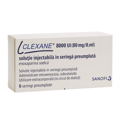 Clexane 8000 UI sol. inj. ser. preump. 80 mg/0,8 ml N6 Clexane 8000 UI sol. inj. ser. preump. 80 mg/0,8 ml N6