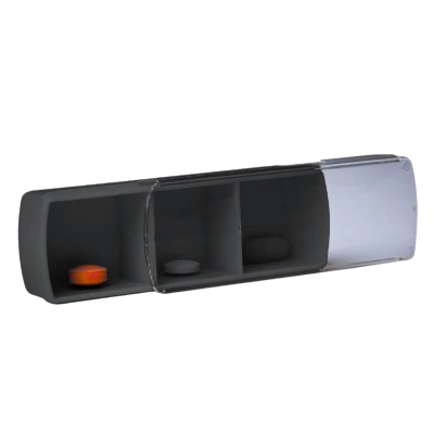 Organizator Mini de medicamente cu 3 diviziuni (gri) N1