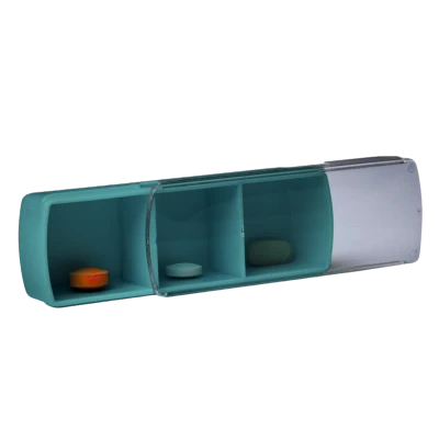Organizator Mini de medicamente cu 3 diviziuni (turcoaz) N1