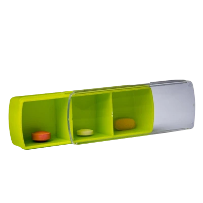 Organizator Mini de medicamente cu 3 diviziuni (verde deschis) N1